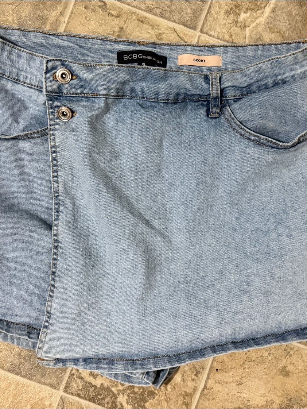 GENERATION Y Light Blue Denim Wrap Skort